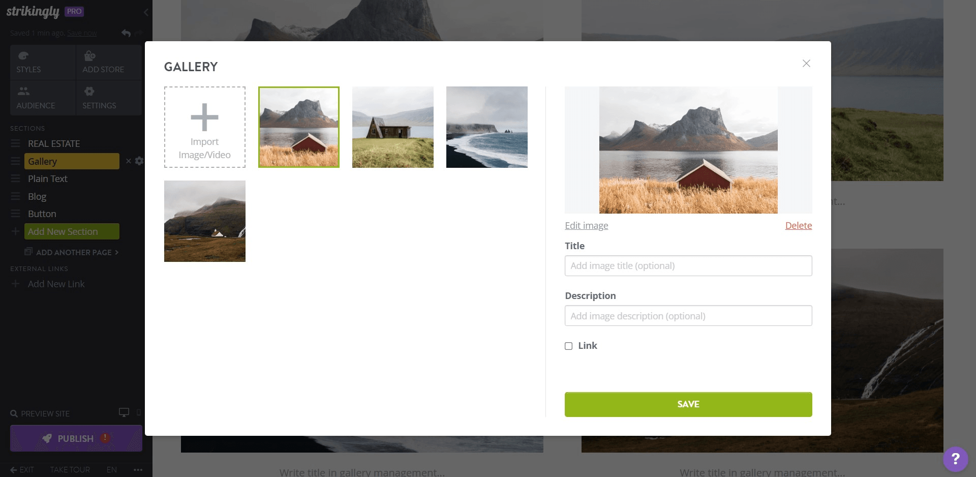 Add images to gallery section Add images to gallery section